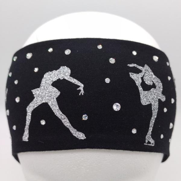 Stirnband Eiskunstlauf Elemente schwarz