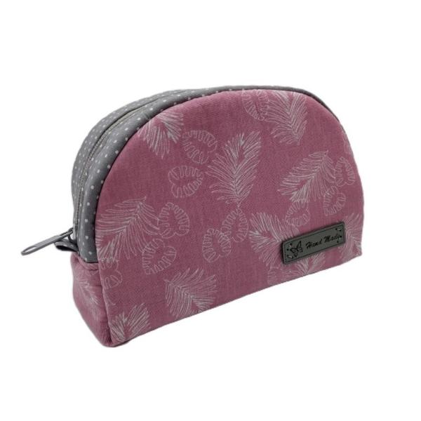 Schminktasche, Kosmetiktasche altrosa/grau