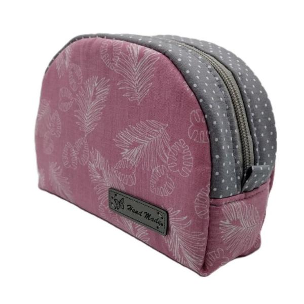 Schminktasche, Kosmetiktasche altrosa/grau