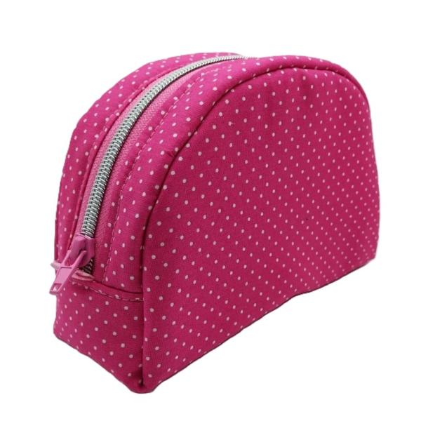 Schminktasche, Kosmetiktasche pink Punkte
