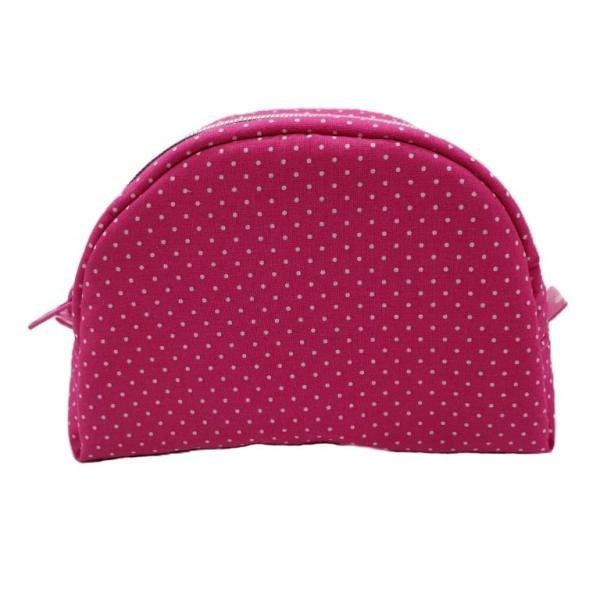 Schminktasche, Kosmetiktasche pink Punkte