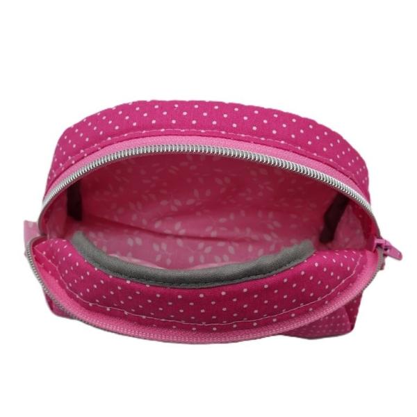 Schminktasche, Kosmetiktasche pink Punkte