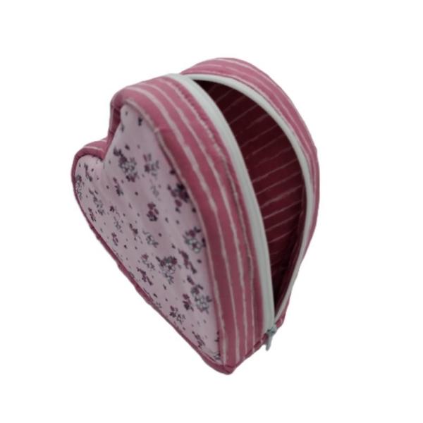 Tasche in Herzform rosa Blümchen