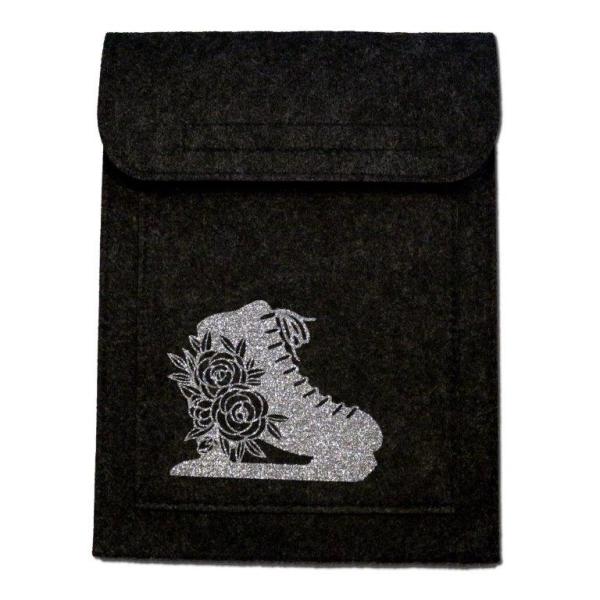 Sportpasshülle anthrazit Schlittschuh