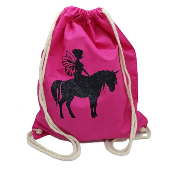 Turnbeutel pink Fee Glitzer