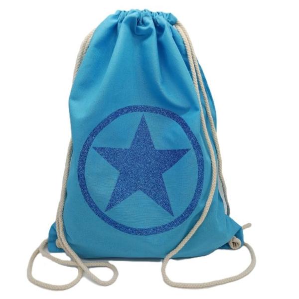 Turnbeutel großer Stern aqua
