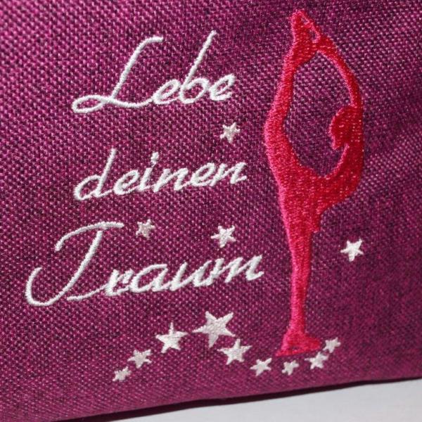 Tasche Eiskunstlauf Training, Bandentasche bestickt rot pink