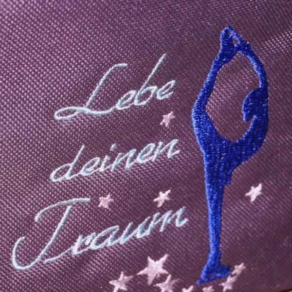 Tasche Eiskunstlauf Training, Bandentasche bestickt grau blau